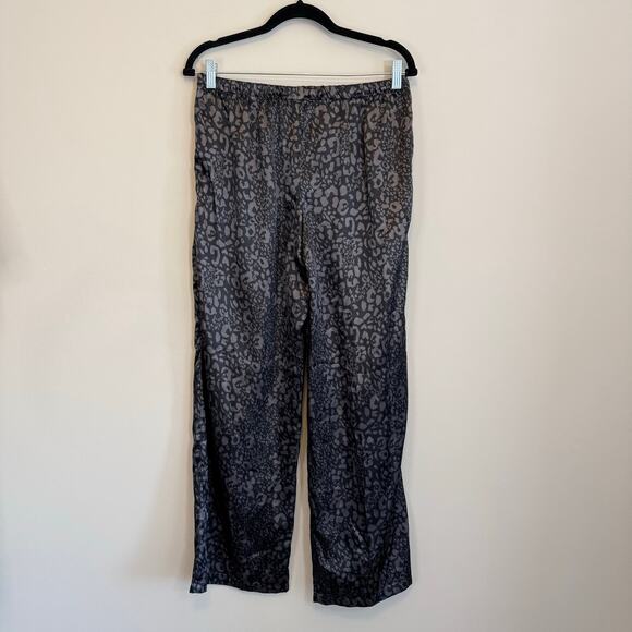 Jennifer Lopez Lounge Pajama Womens M Black Animal Print Sleepwear Drawstring - Picture 2 of 7